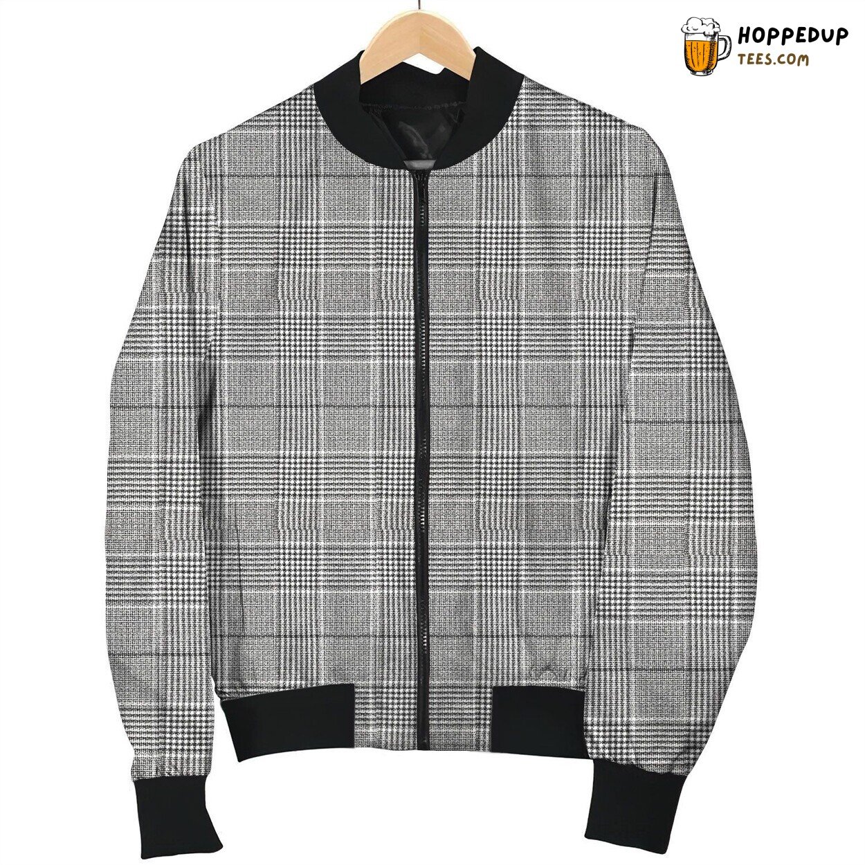 Tattersall Grey Greating Bomber Jacket