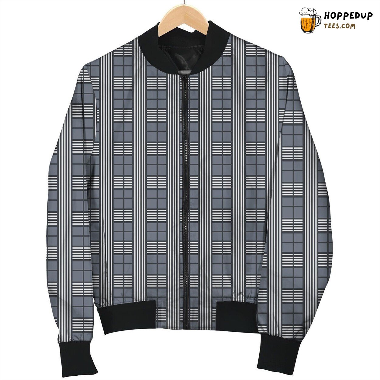 Tattersall Grey Lovely Winter Bomber Jacket Unique Collection Design Look