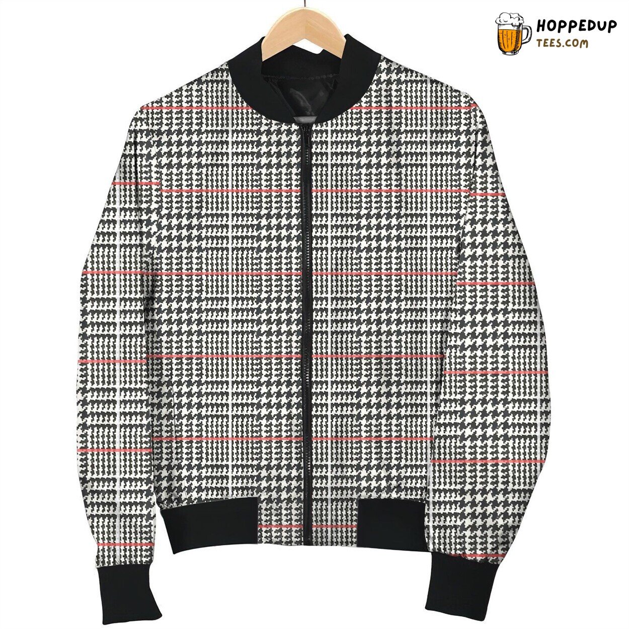 Tattersall Grey Pink Beautiful Bomber Jacket