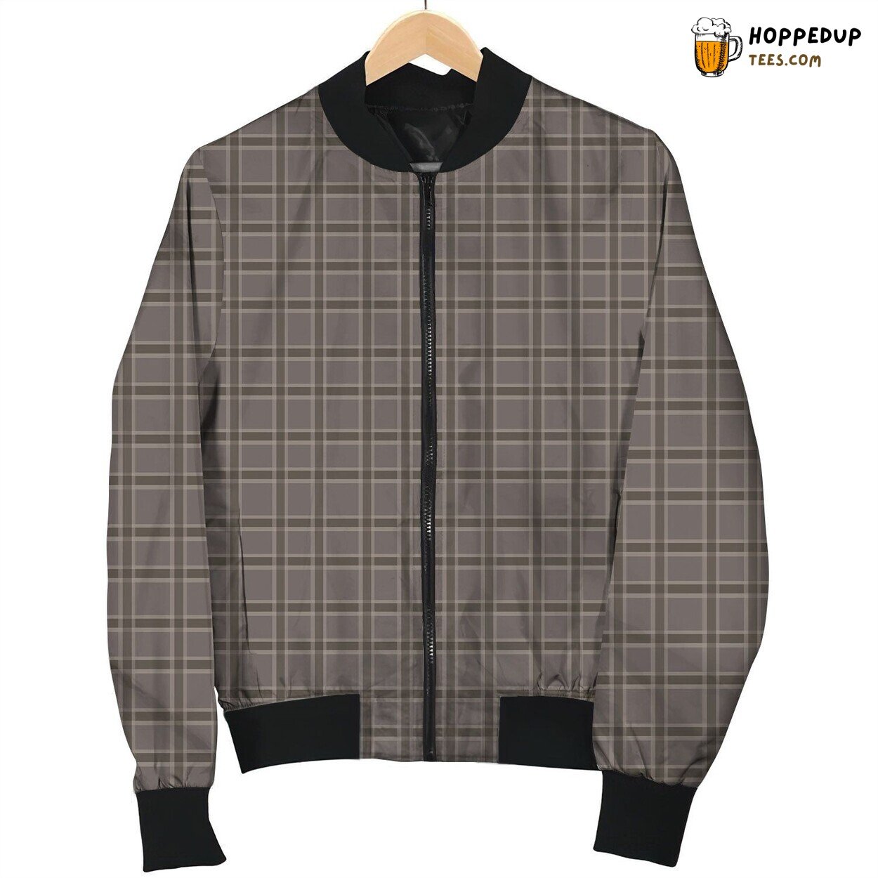 Tattersall Grey Purple Bomber Jacket