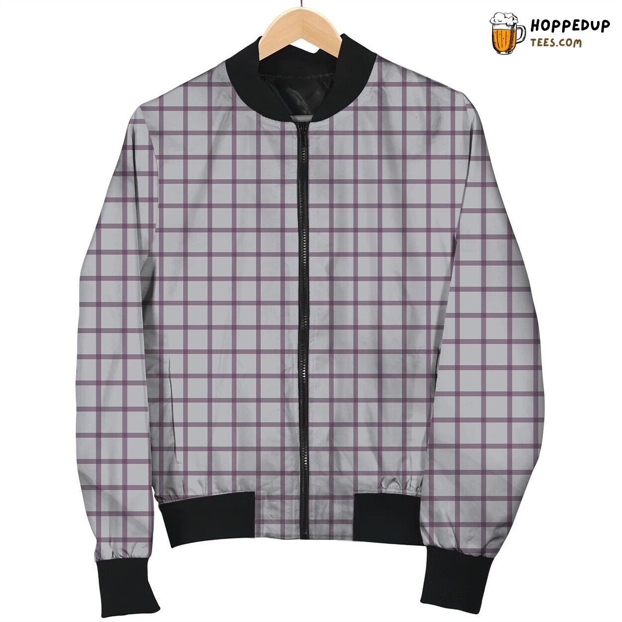 Tattersall Grey Red Sweet Bomber Jacket