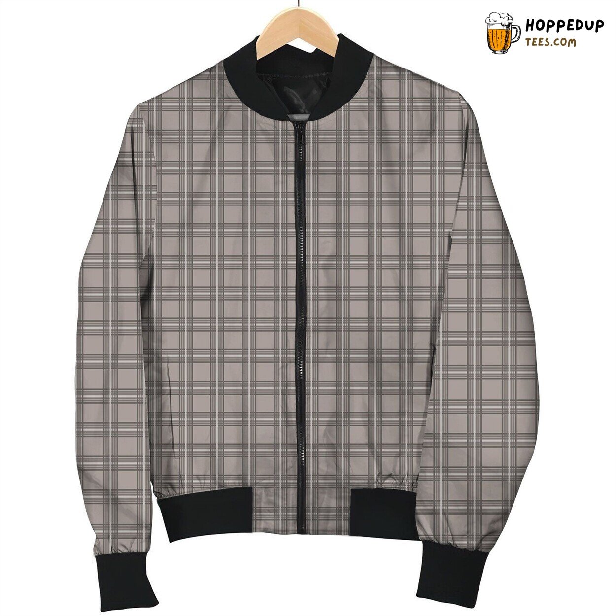 Tattersall Grey White Lovely Bomber Jacket
