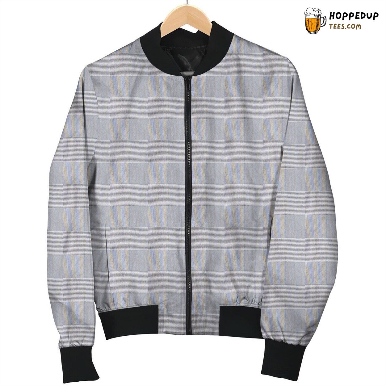 Tattersall Grey White Perfect Bomber Jacket