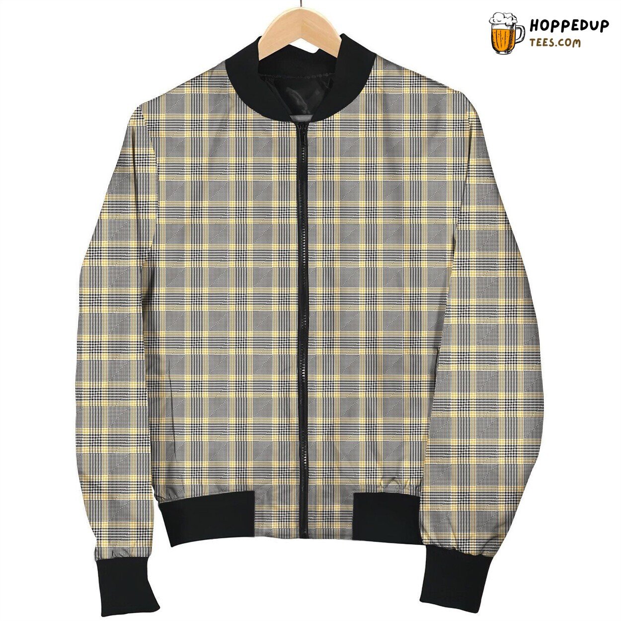 Tattersall Grey Yellow Bomber Jacket