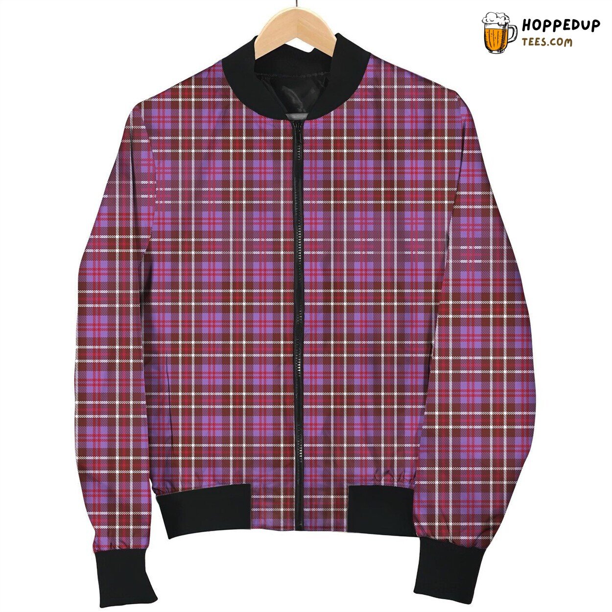 Tattersall Pattern Cute Bomber Jacket