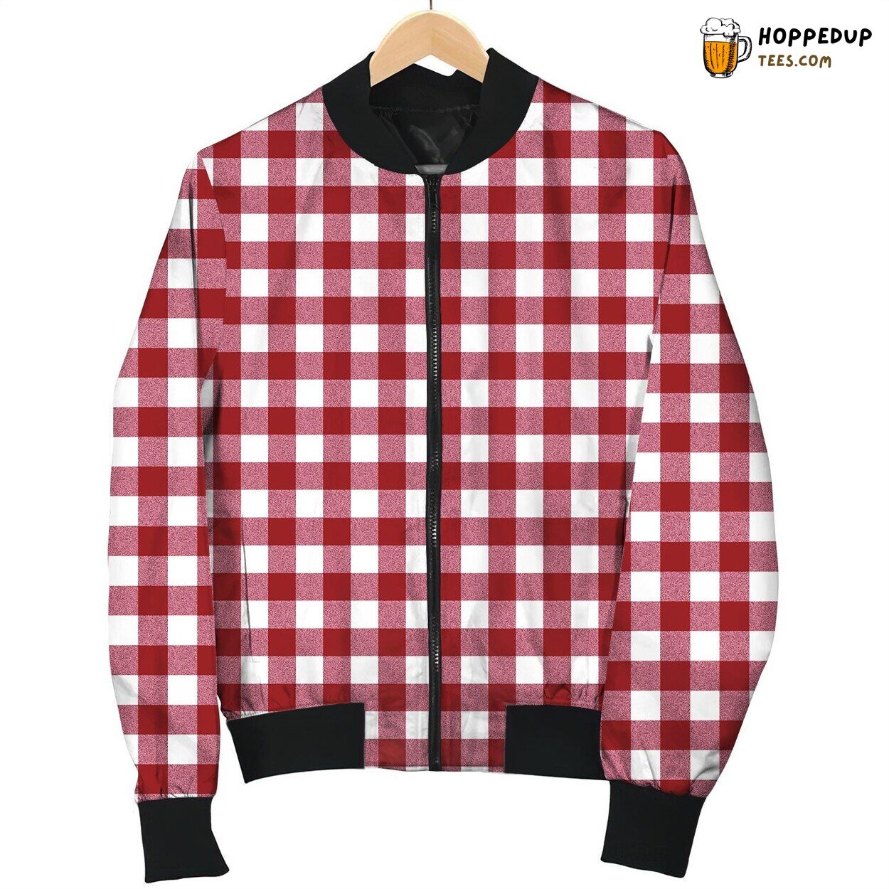 Tattersall Red White Pink Bomber Jacket