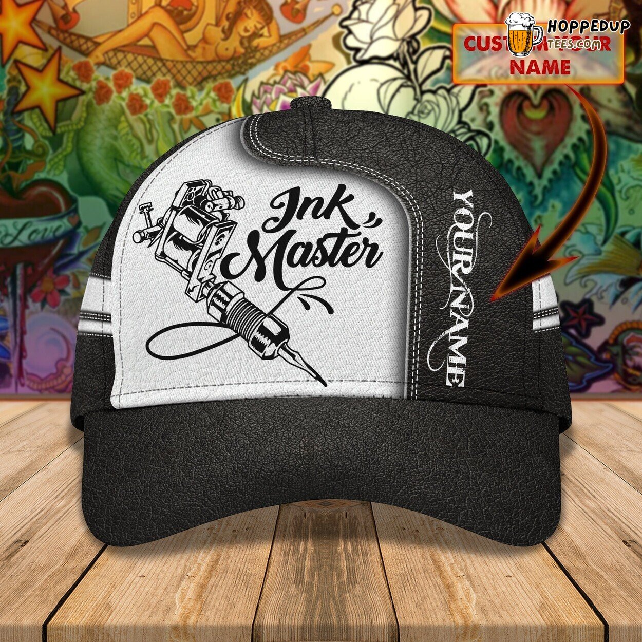 Tattoo Design Classic 3D Cap Personalized Name Unique Premium Edition