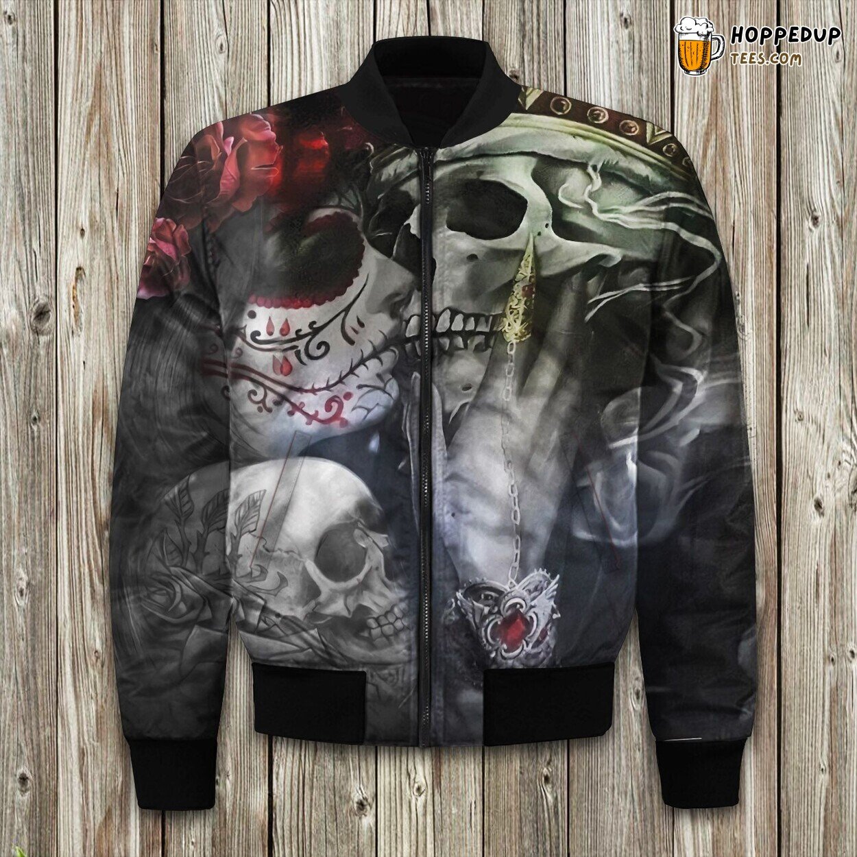 Tattoo Girl King Skull Bomber Jacket