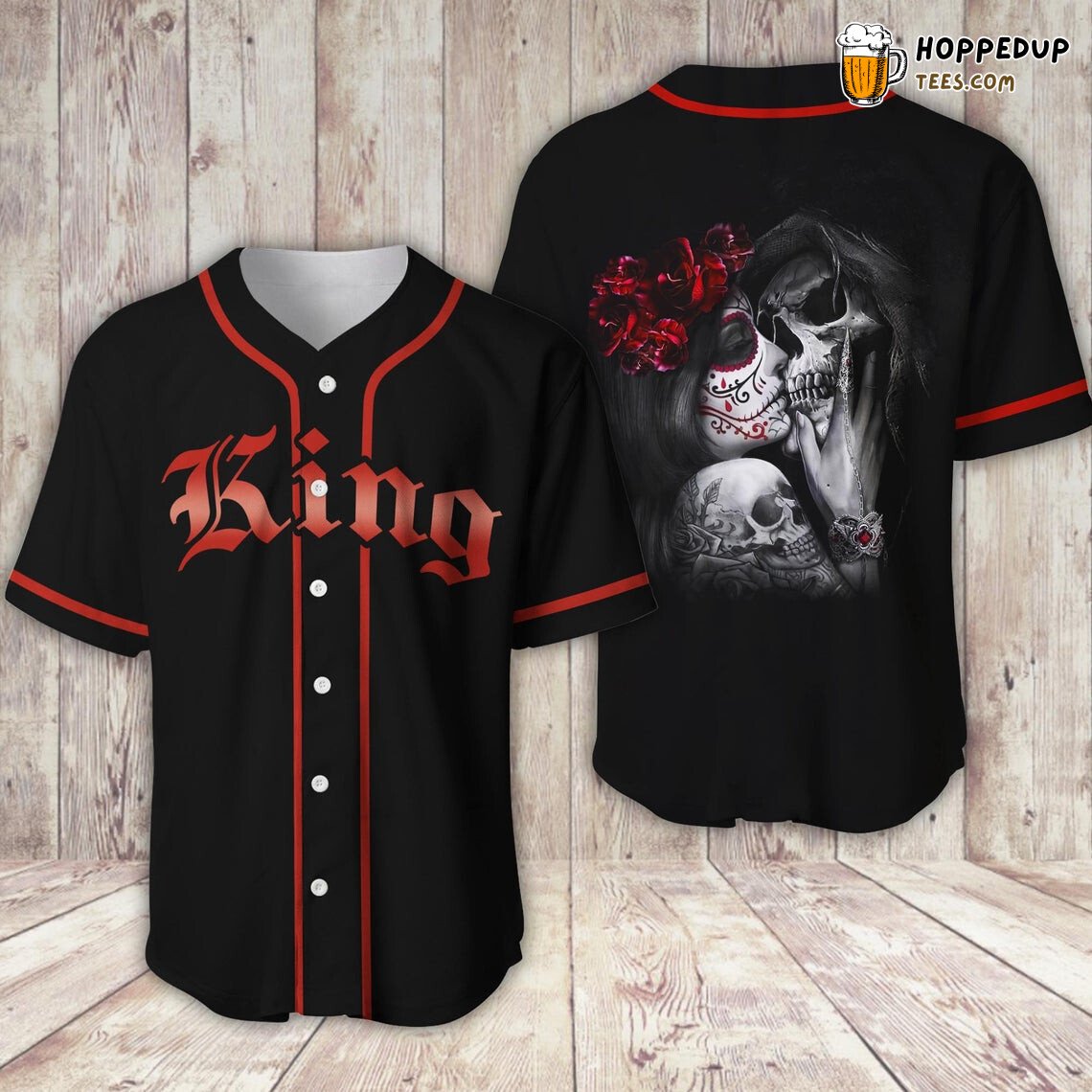 Tattoo King And Queen Skull Couple Baseball Tee Jersey Shirts Tattoo King And Queen Skull Couple Baseball Tee Jersey Shirts