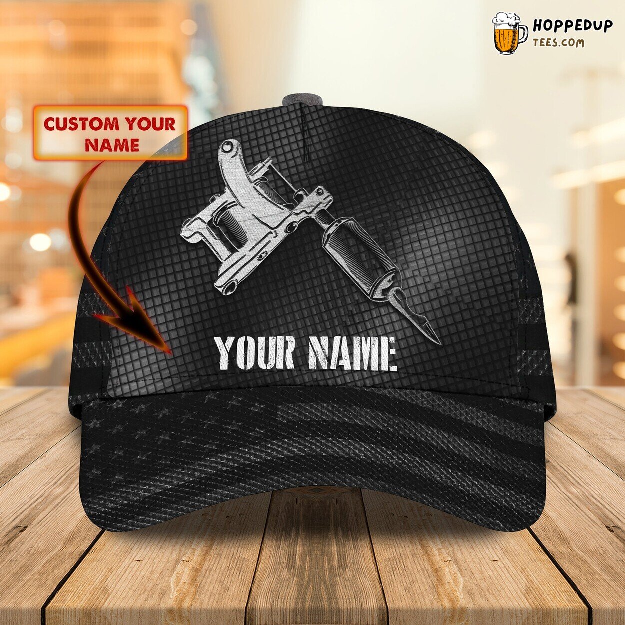 Tattoo Machine Theme 3D Classic Cap Personalized Name Unique Look