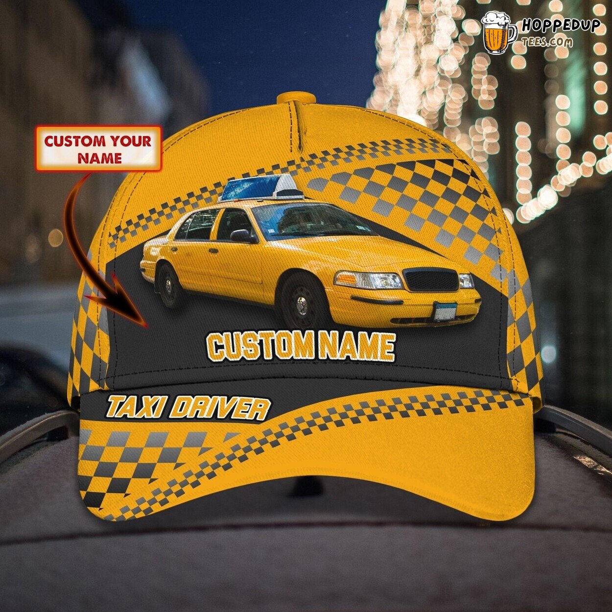 Taxi Driver Classic 3D Cap Personalized Name Unique Premium Design Series