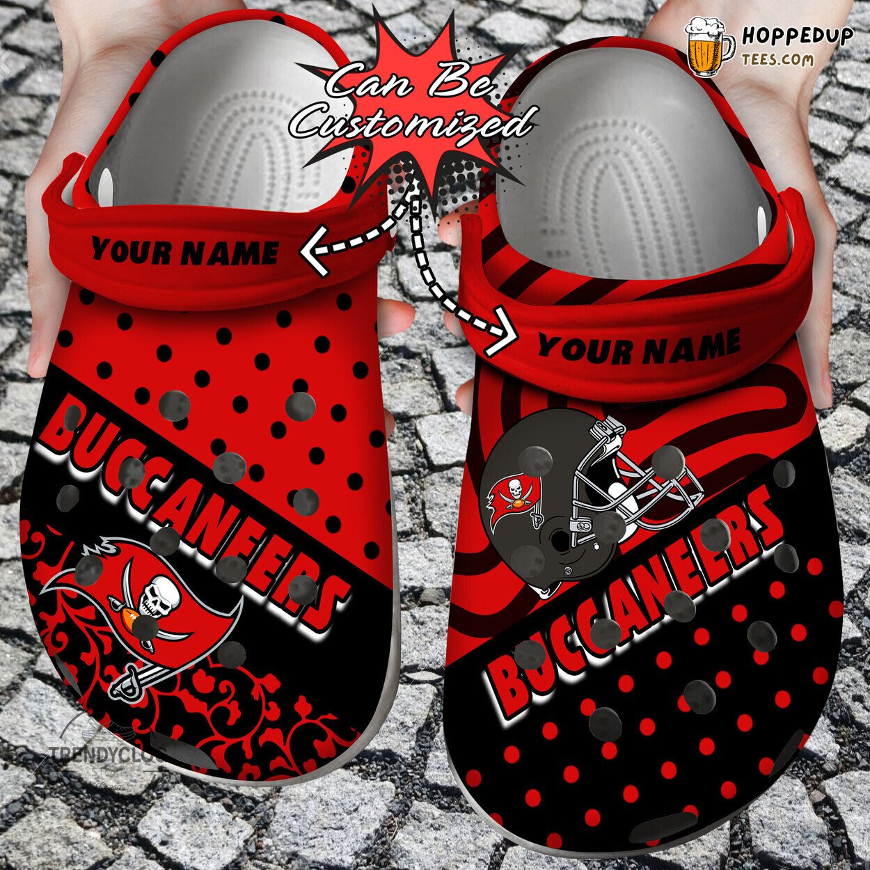 TB Buccaneers Football Polka Dots Colors Personalized Clogs