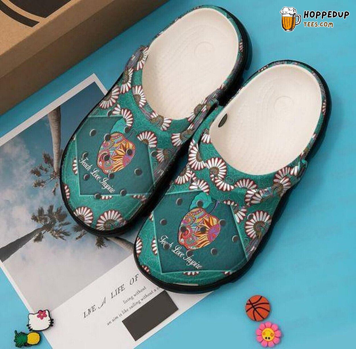 Teach Love Inspire Flower Gift Clog Comfortable Durable Footwear