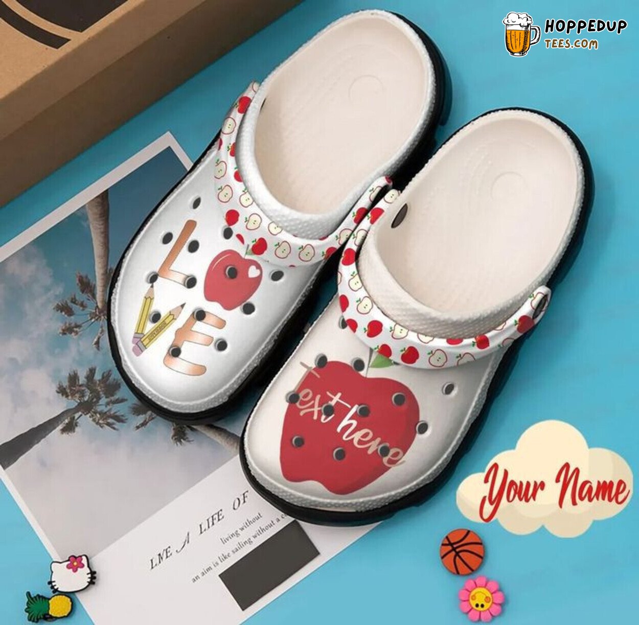 Teacher Love Personalized Name Themed Comfortable Clogs Shoes