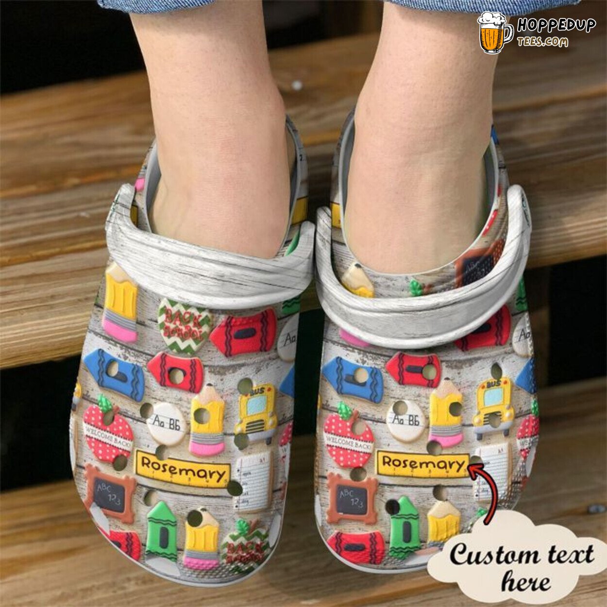 Teacher Personalized Name 3D Cookies Theme Comfortable Clogs Shoes
