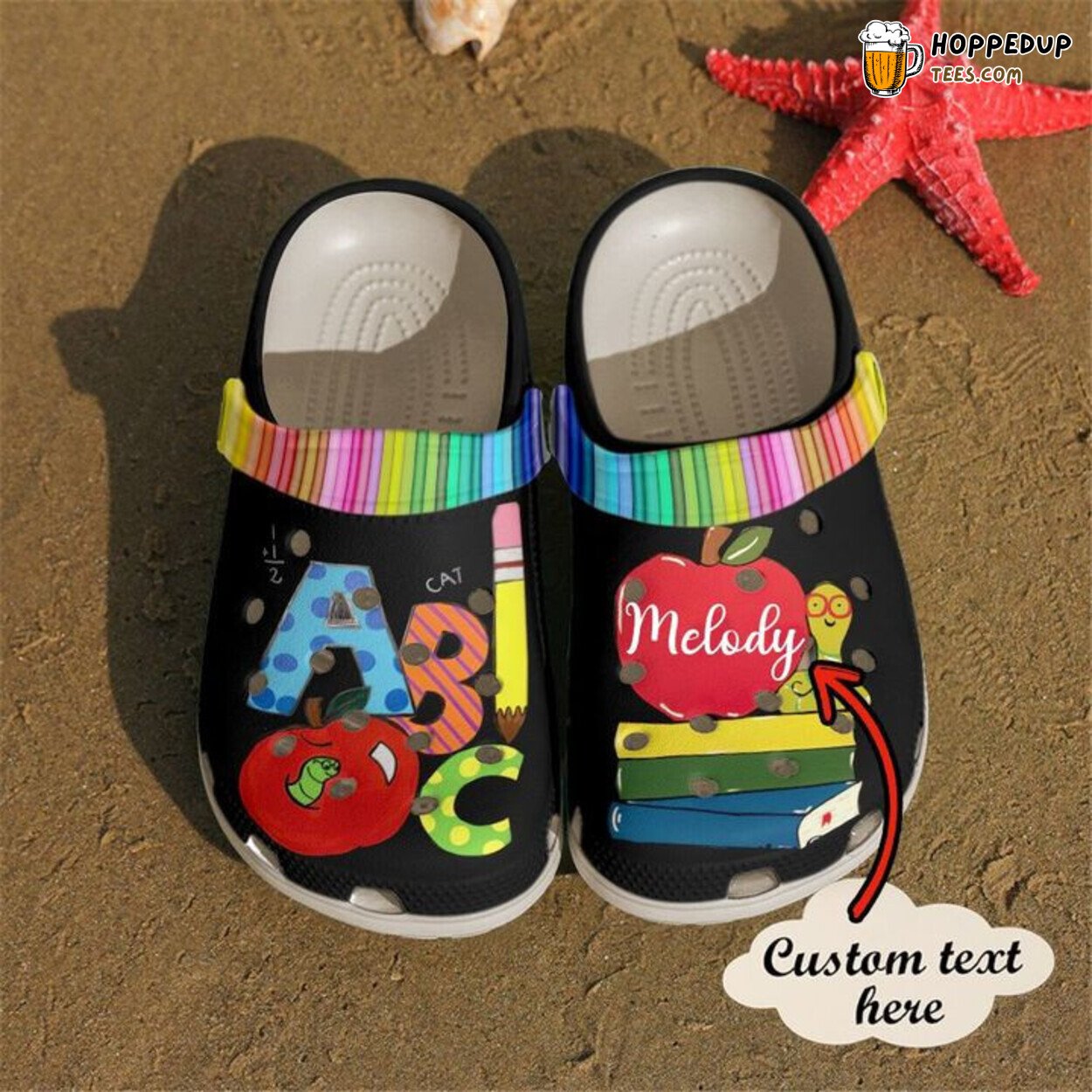 Teacher Personalized Name ABC Theme Comfortable Clog Shoes Unique Educational