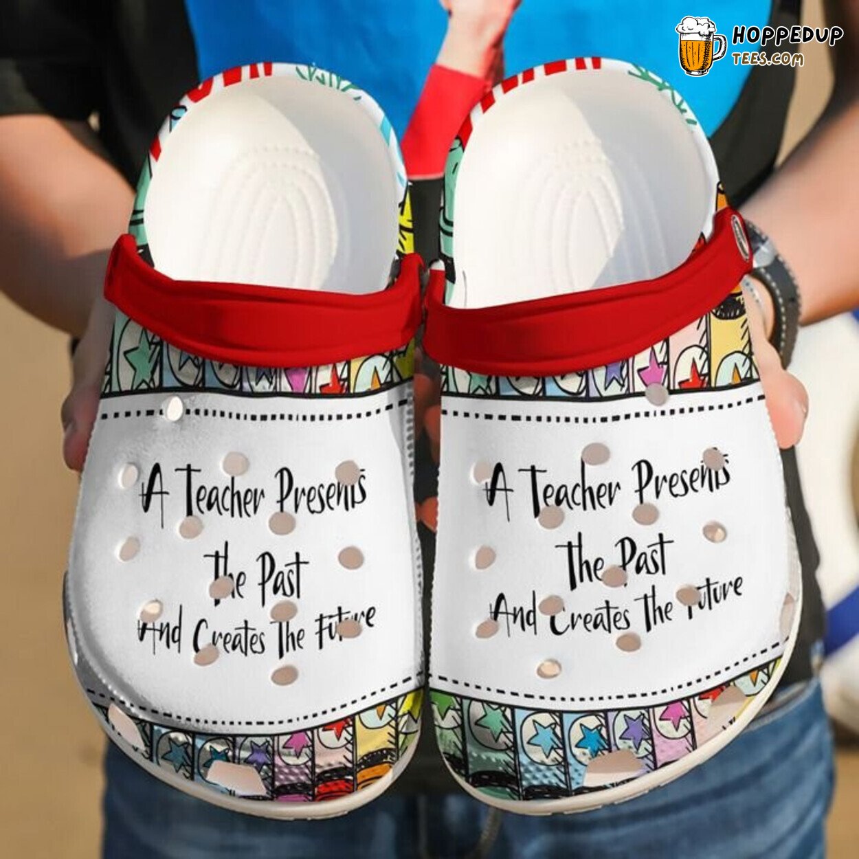 Teacher Presents Past Future Inspirational Theme Comfortable Clogs Shoes