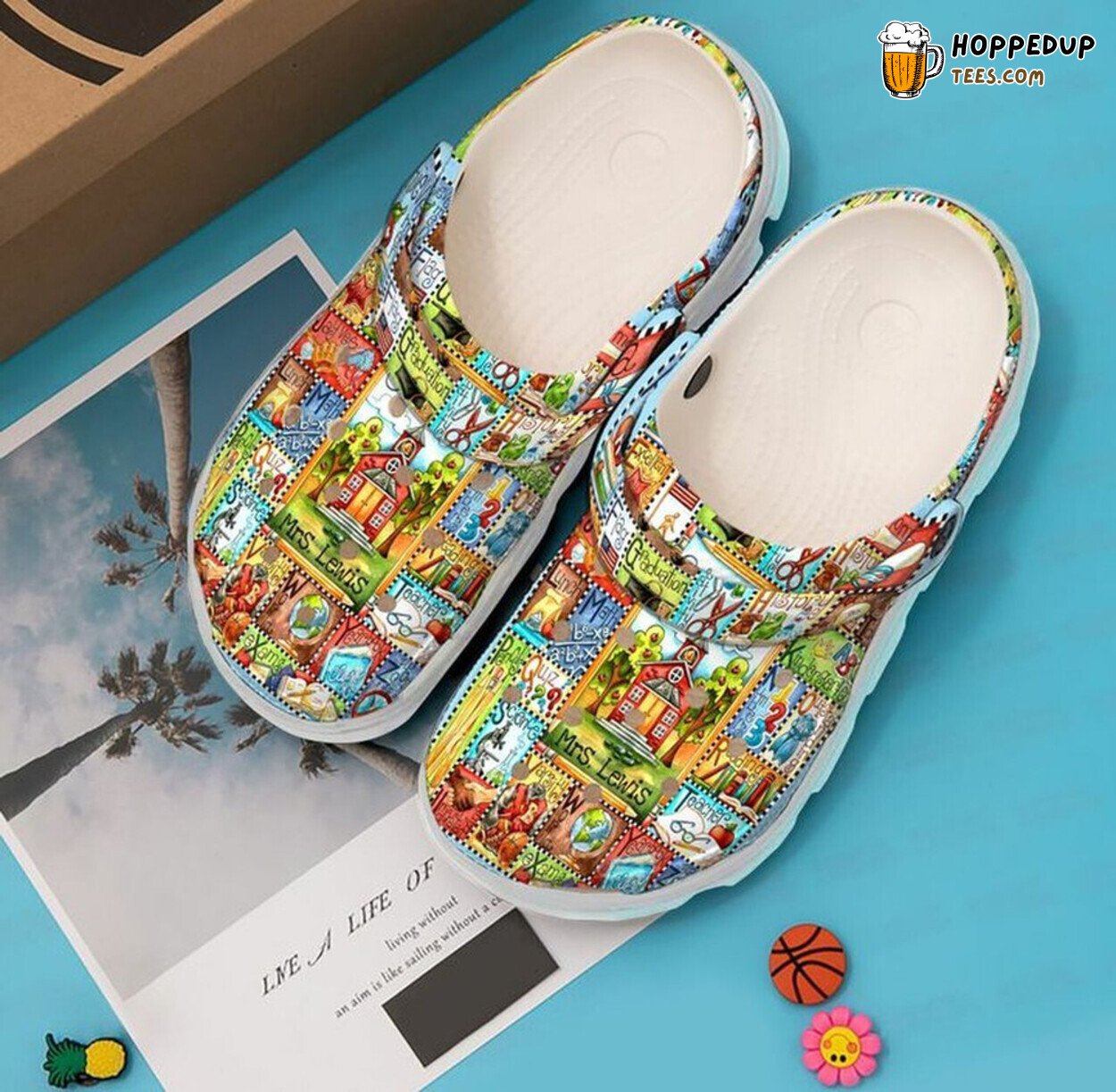 Teacher School Days Themed Rubber Clog Shoes Comfy Footwear for Educators