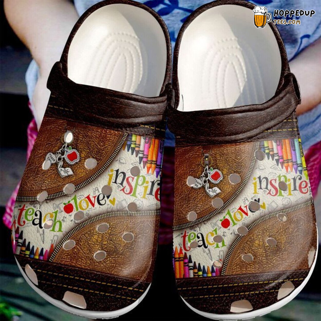 Teacher Teach Love Inspire Theme Comfortable Clogs Educational Footwear