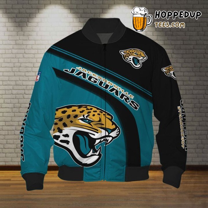 Teal Black Bomber Jacket Jacksonville Jaguars NFL Urban Style