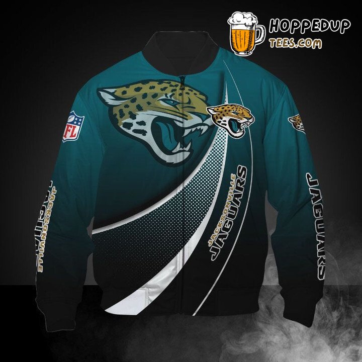 Teal Black Jacksonville Jaguars NFL Refined Bomber Jacket Edition