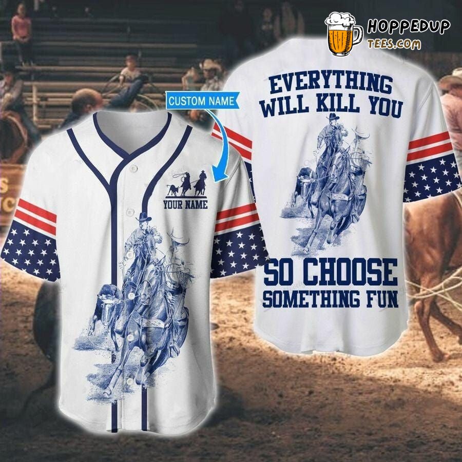 Team Roping Fun Selection Baseball Jersey Unique Personalized Design Style