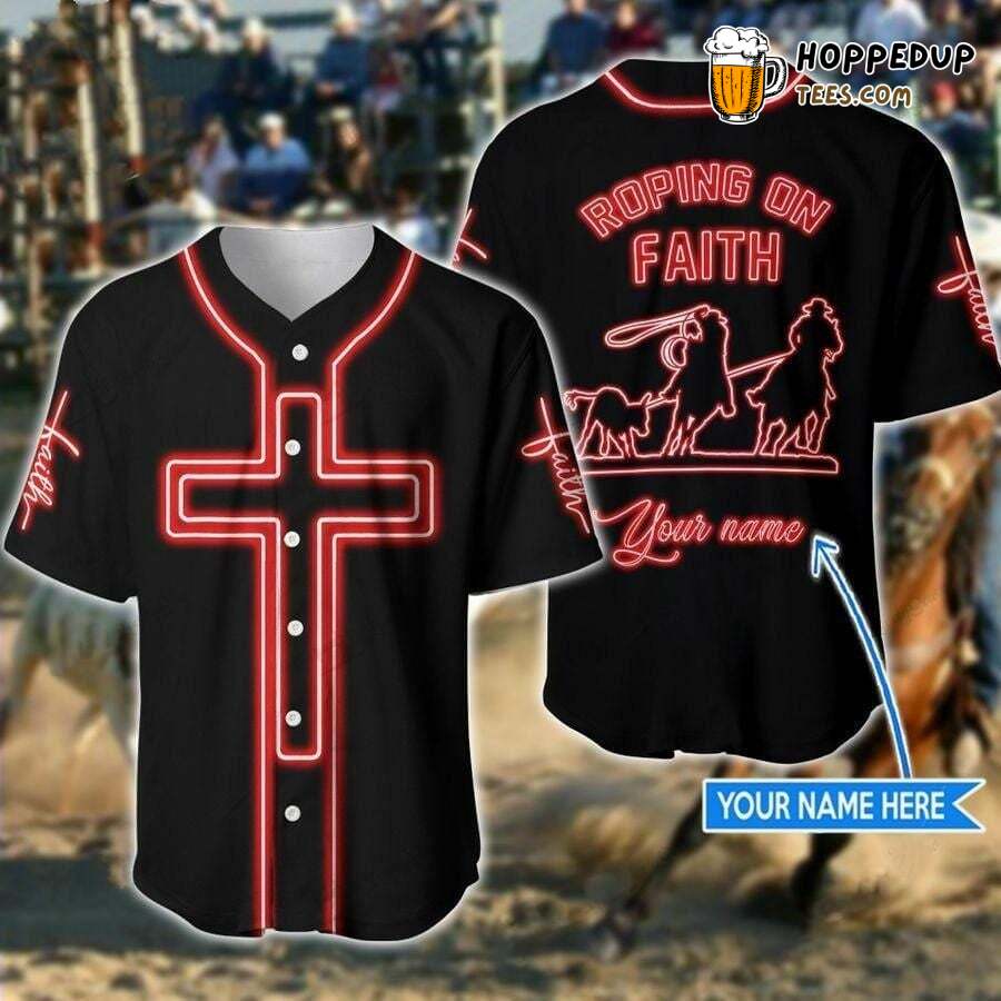 Team Roping Jesus Faith Baseball Jersey Personalized Unique Design Edition