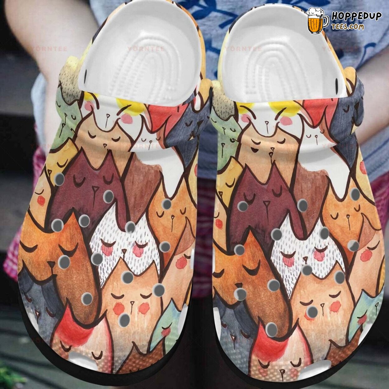 Teams Cats AllOver Colorful Fashion Lover Comfortable Rubber Clogs Shoes