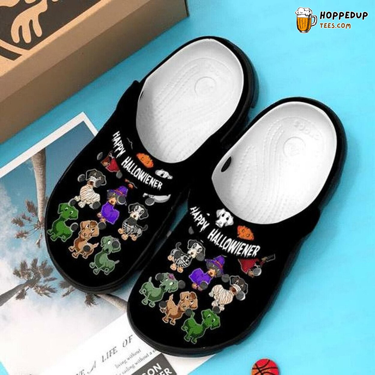 Teams Dog Happy Halloween Custom Name Rubber Clog Shoes Comfy Footwear