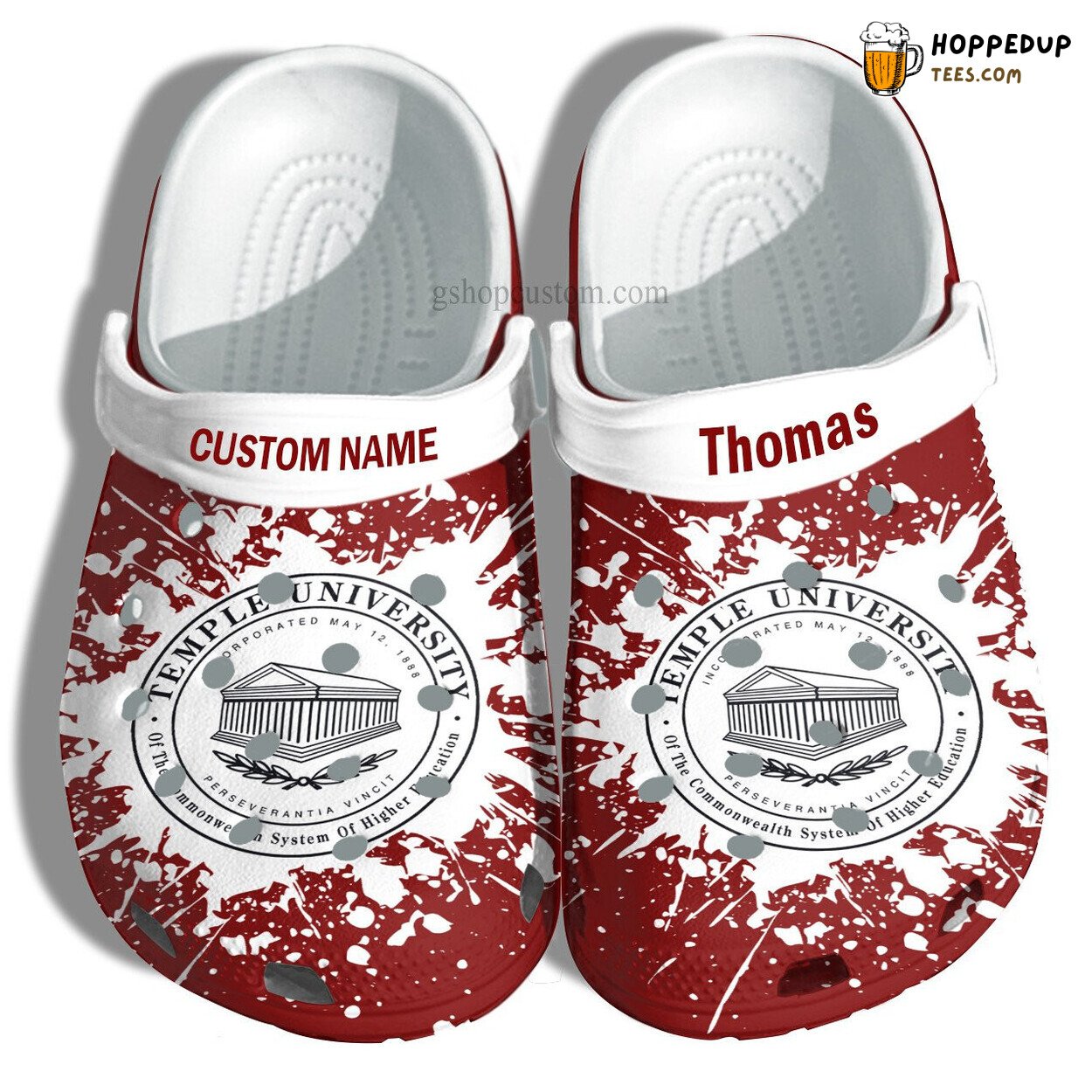 Temple University Graduation Gift Custom Croc Shoes Unique Design