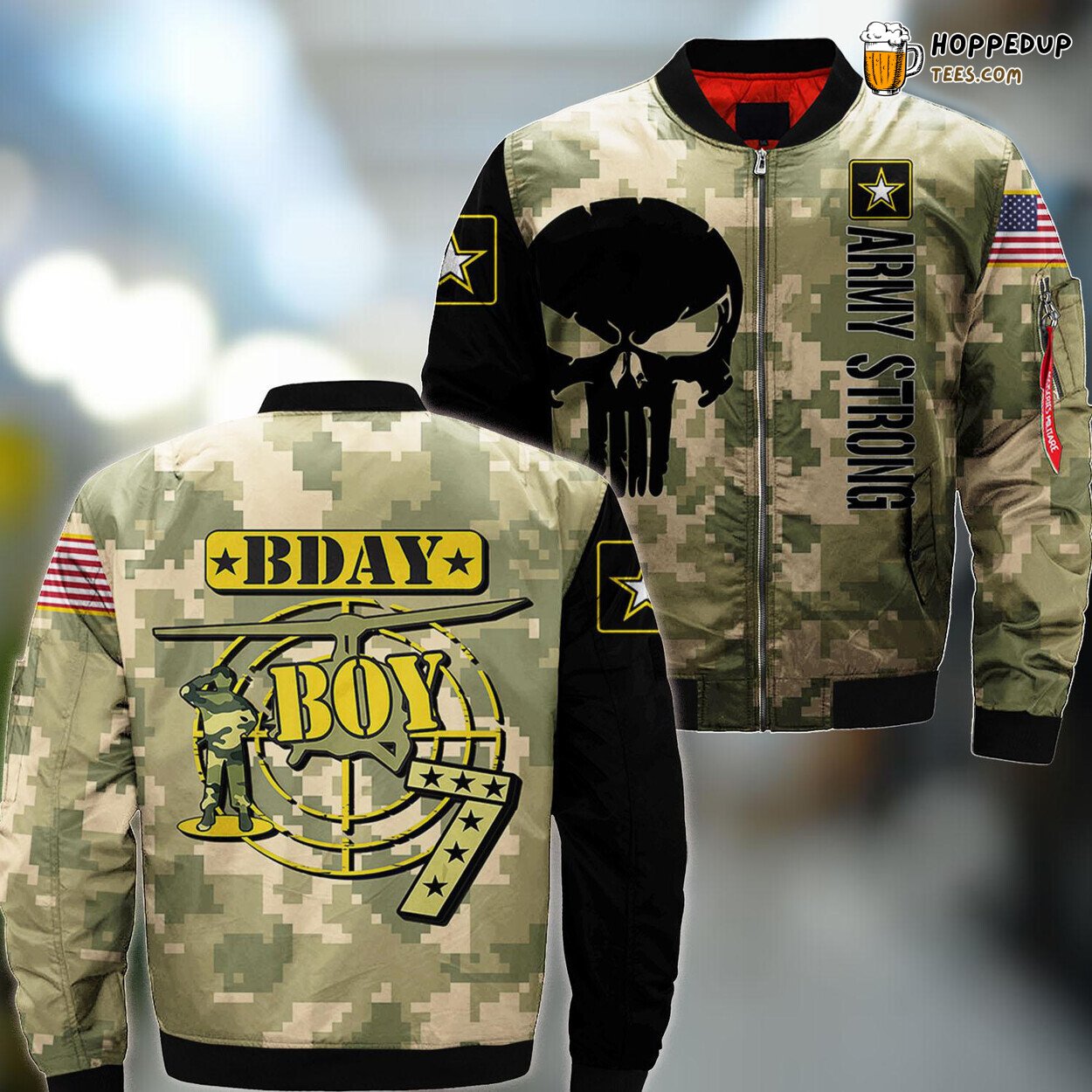 Tennessee Air National Guard Camouflage Birthday Boy Tribute Bomber Jacket