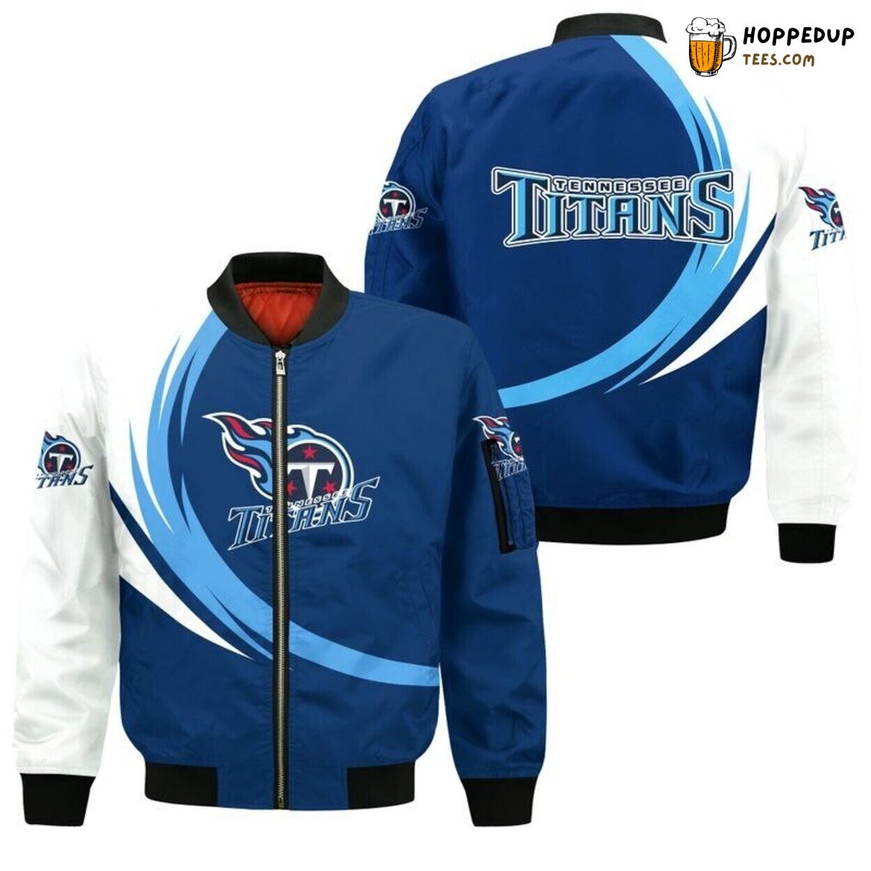 Tennessee Titans Bomber Jacket Elegant Curve Graphic Design Elite Wear