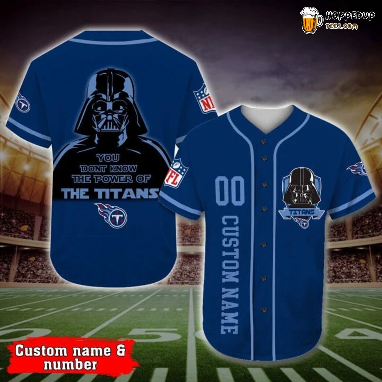 Tennessee Titans Darth Vader Star Wars 3D Print Baseball Jersey Design
