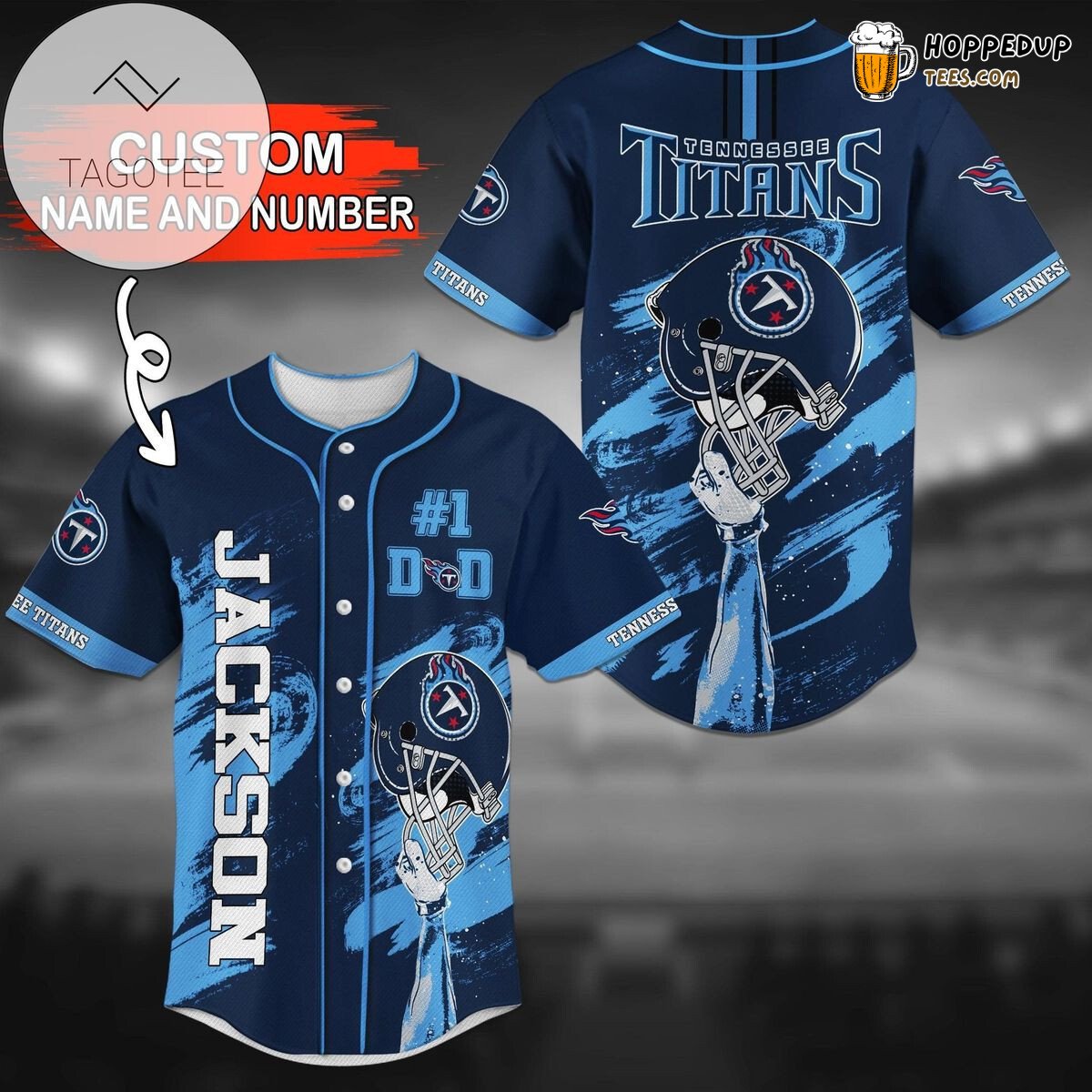 Tennessee Titans Navy Custom Number Unisex NFL Baseball Jersey Sharp