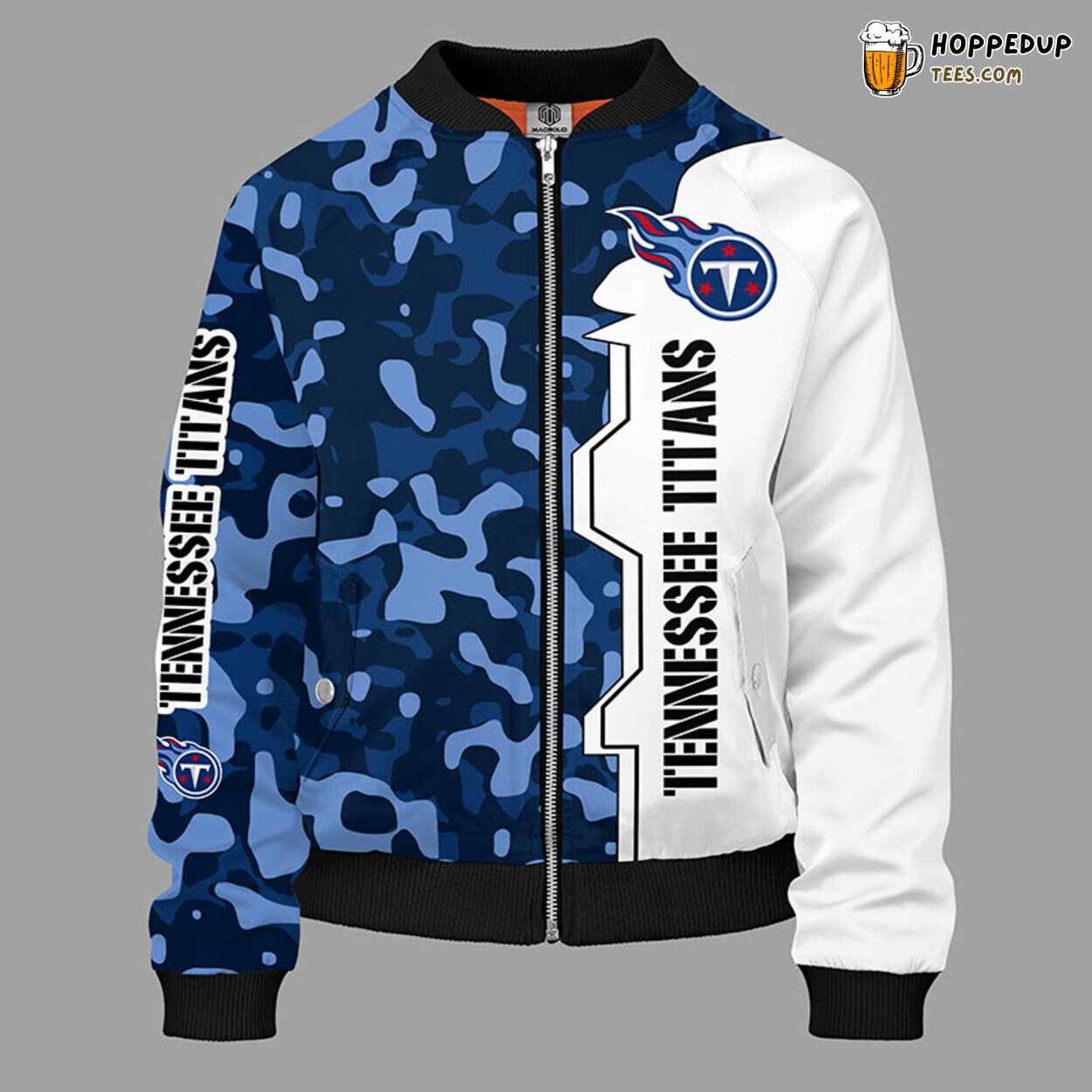 Tennessee Titans NFL Camouflage Blue Unique Bomber Jacket Look