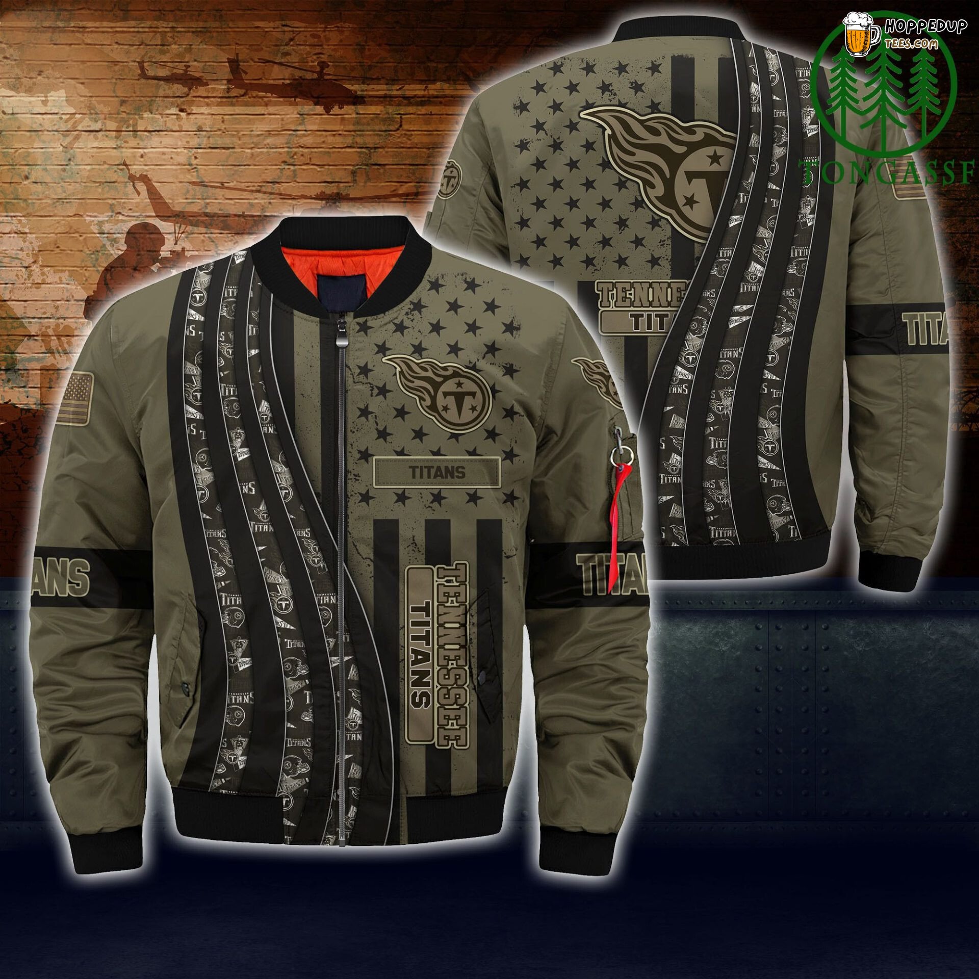 Tennessee Titans NFL Camouflage Style Enthusiast Bomber Jacket