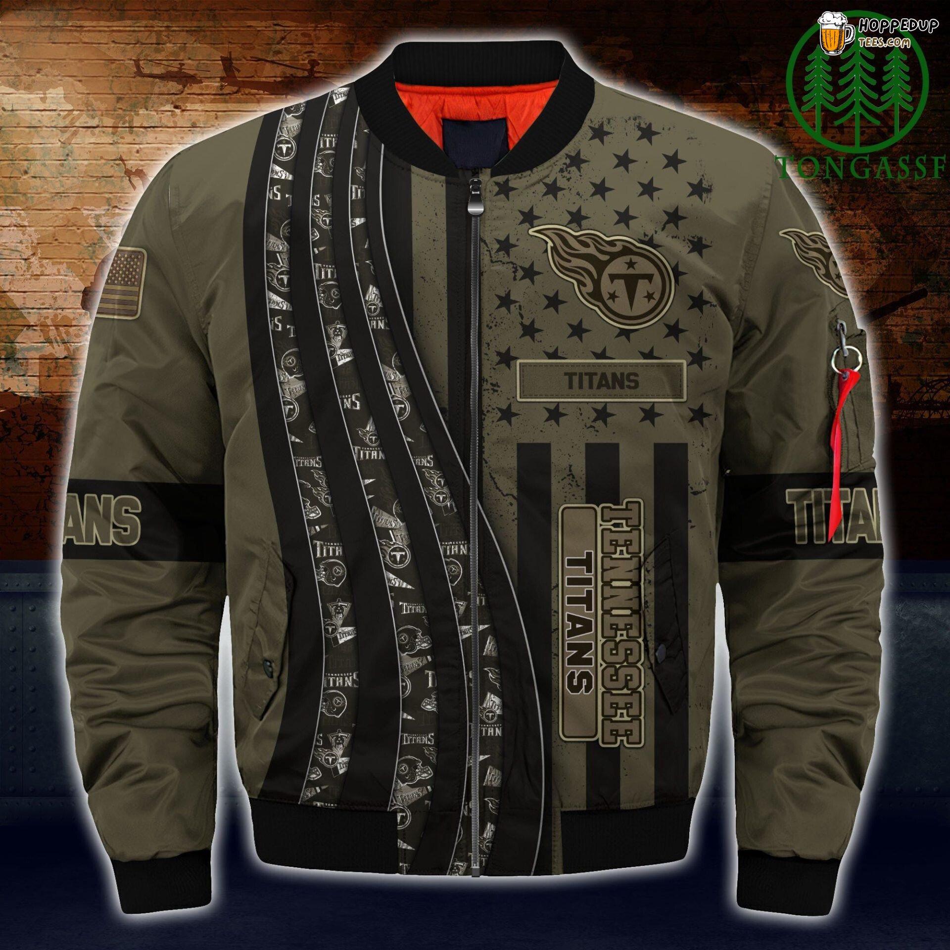 Tennessee Titans NFL Camouflage Style Enthusiast Bomber Jacket