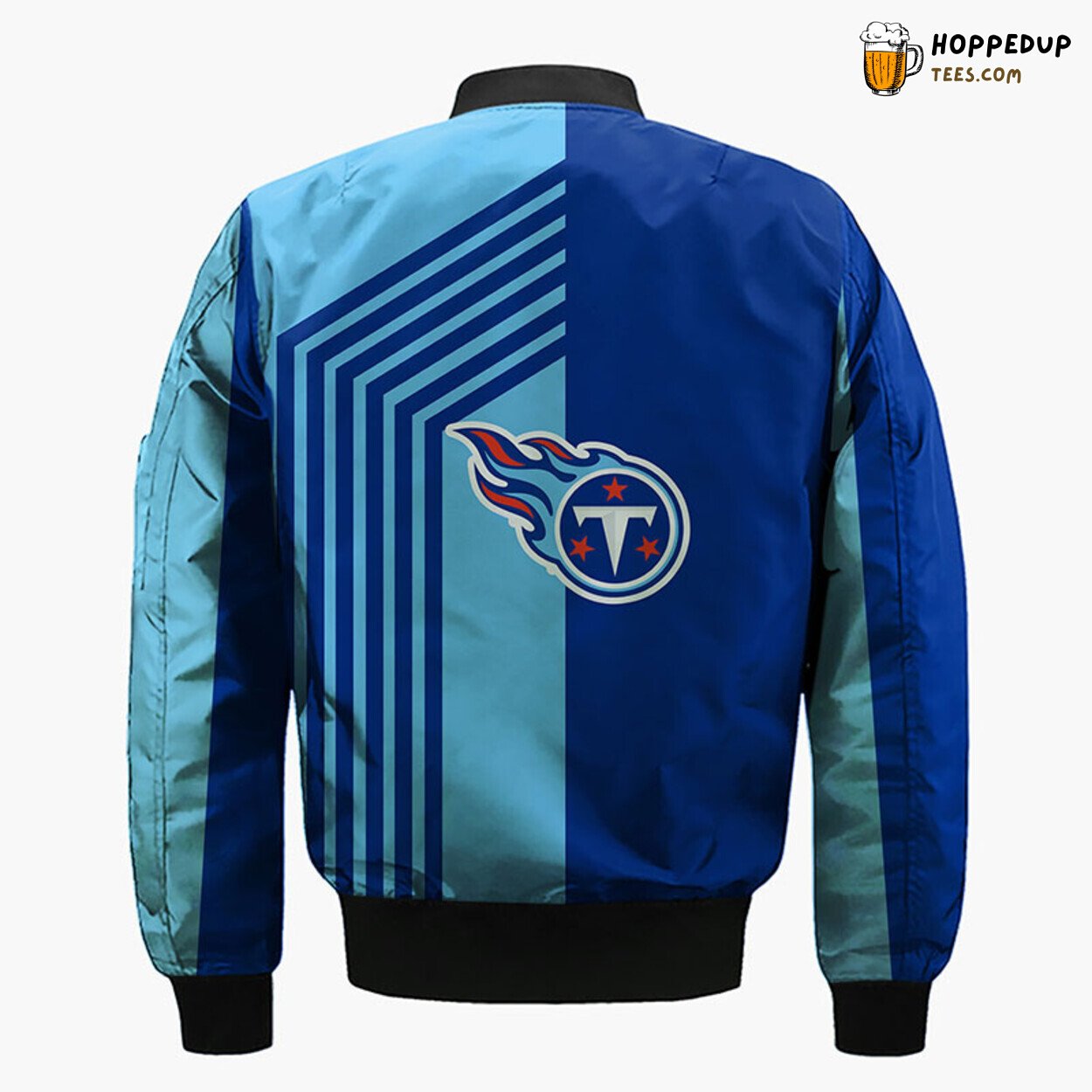 Tennessee Titans NFL Distinct Blue Skull Bomber Jacket Look