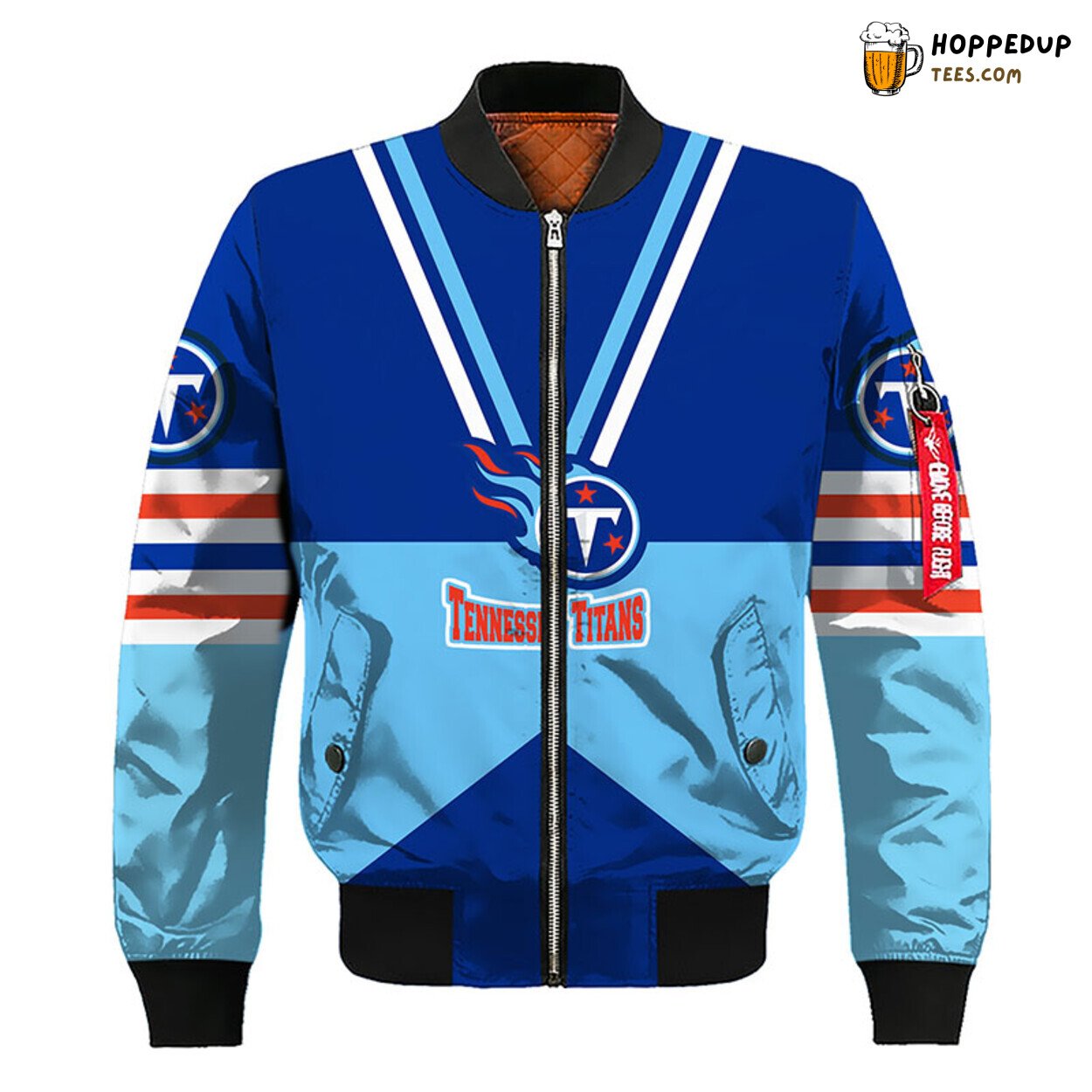 Tennessee Titans NFL Distinct Bomber Jacket Blue White Signature