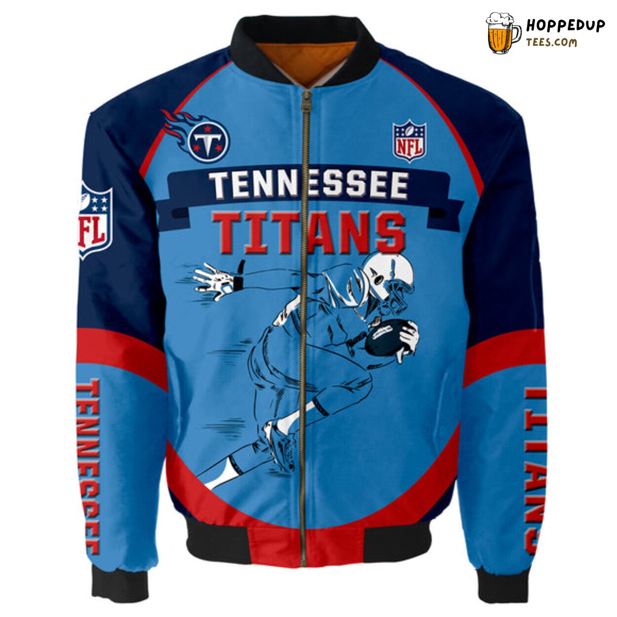 Tennessee Titans Running Football Bomber Jacket Graphic Player Gift