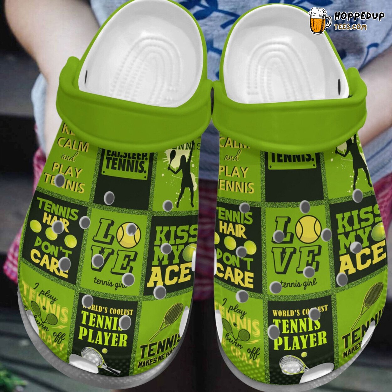 Tennis Kiss My Ace Theme Rubber Comfortable Clogs Athletic Footwear