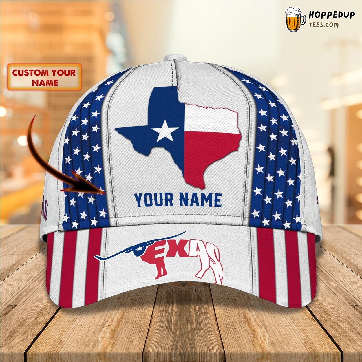 Texas 3D Classic Cap Personalized Name Exclusive Elegant Design Theme