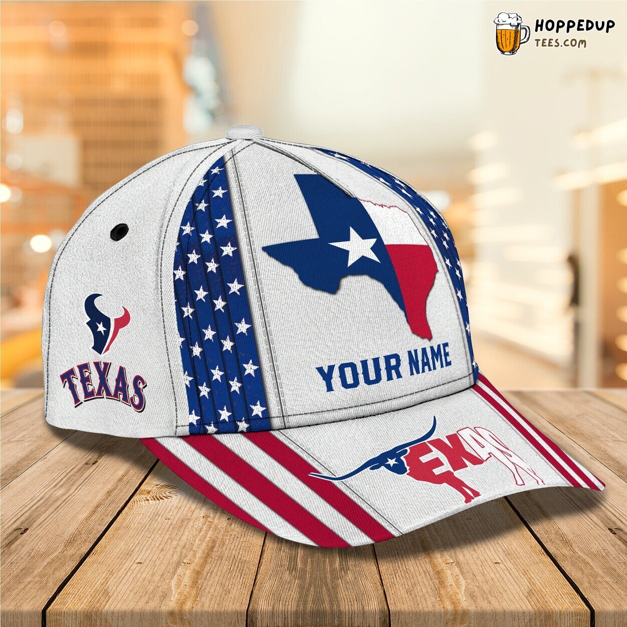 Texas 3D Classic Cap Personalized Name Exclusive Elegant Design Theme
