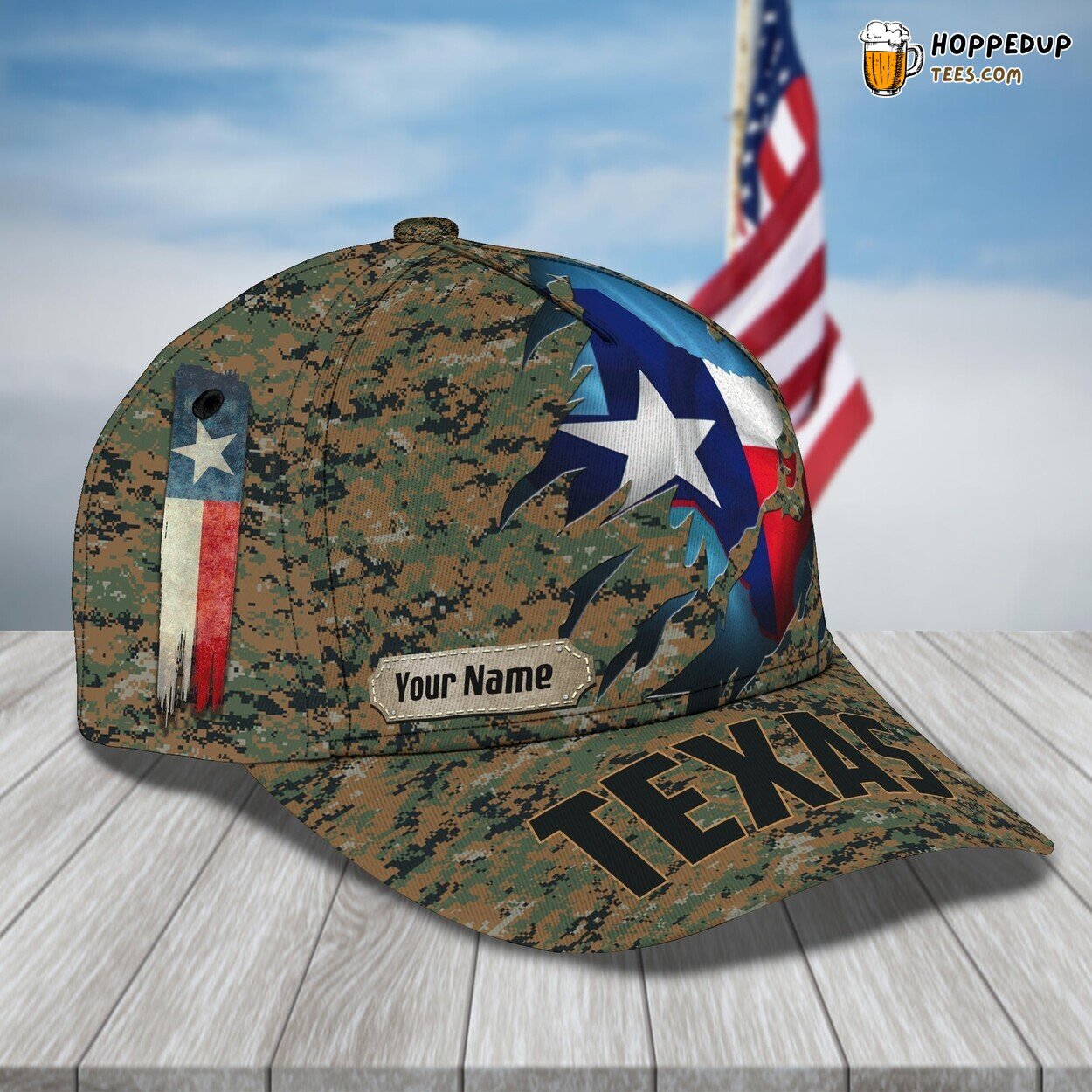 Texas 3D Classic Cap Unique Personalized Name Elegant Styling Design Theme