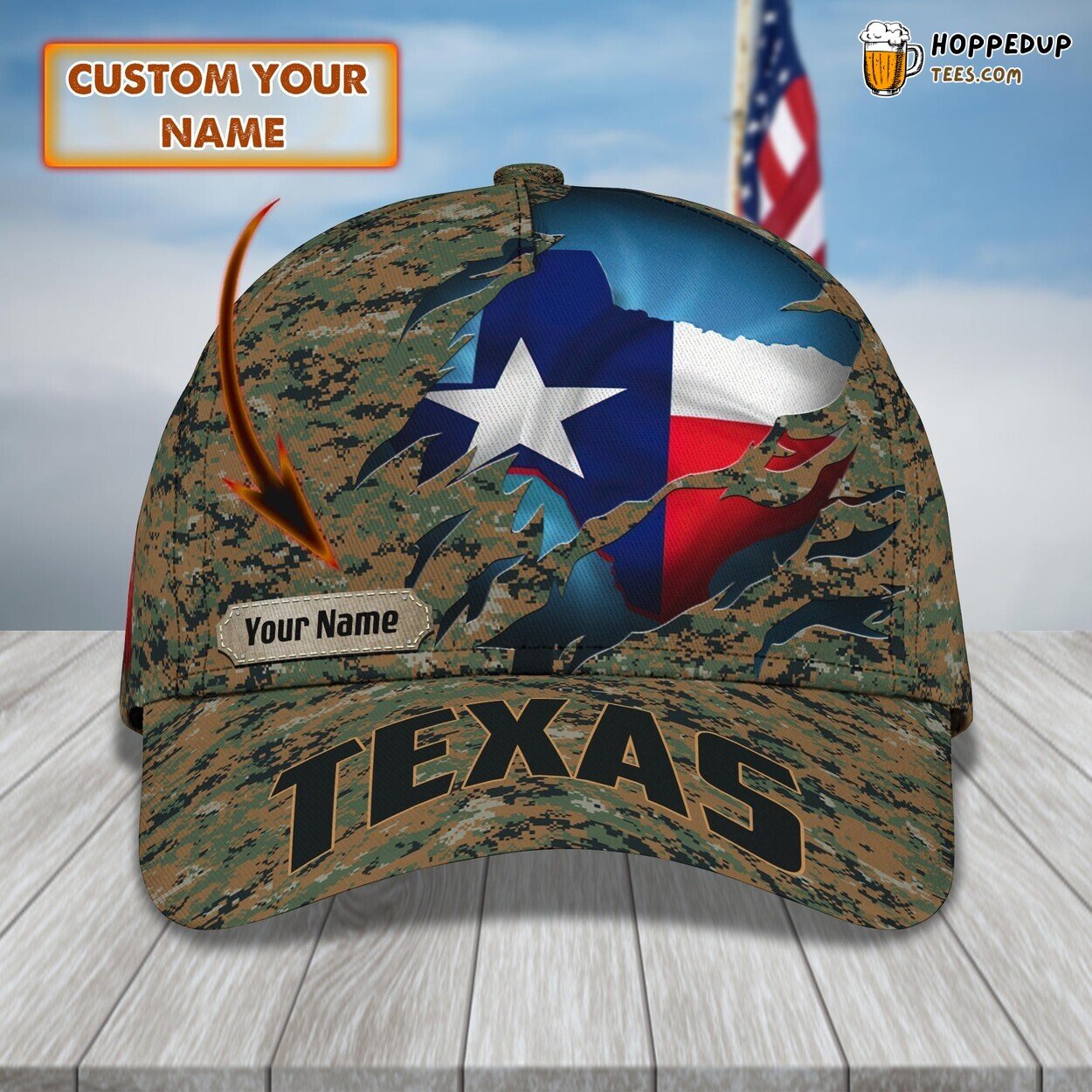 Texas 3D Classic Cap Unique Personalized Name Elegant Styling Design Theme