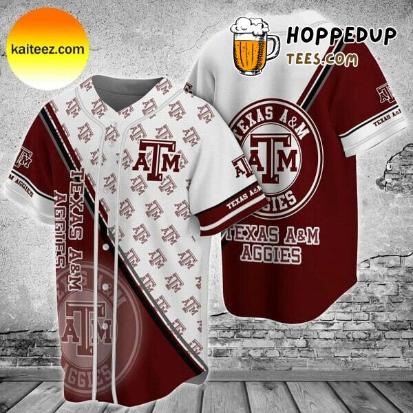 Texas A&M Aggies Maroon and White Spirit Baseball Jersey Unisex Classic