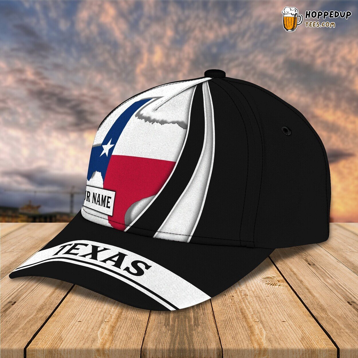 Texas Flag Design Classic 3D Cap Personalized Name Unique Premium Series
