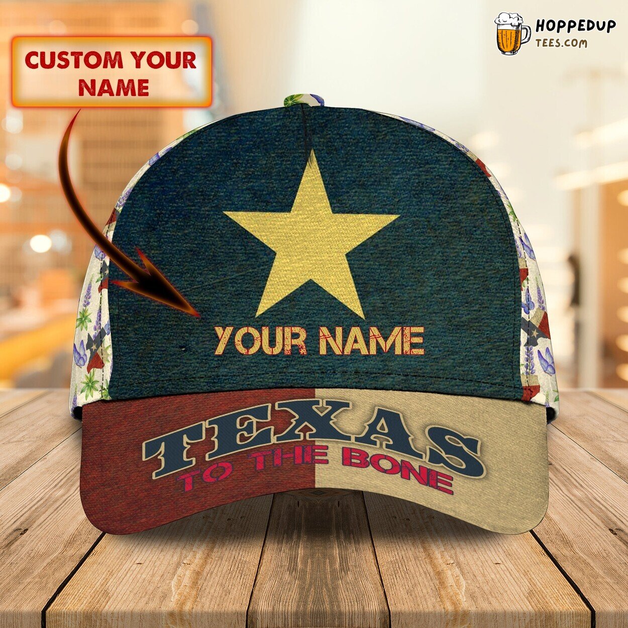 Texas Flag Theme 3D Classic Cap Personalized Name Unique Embroidery