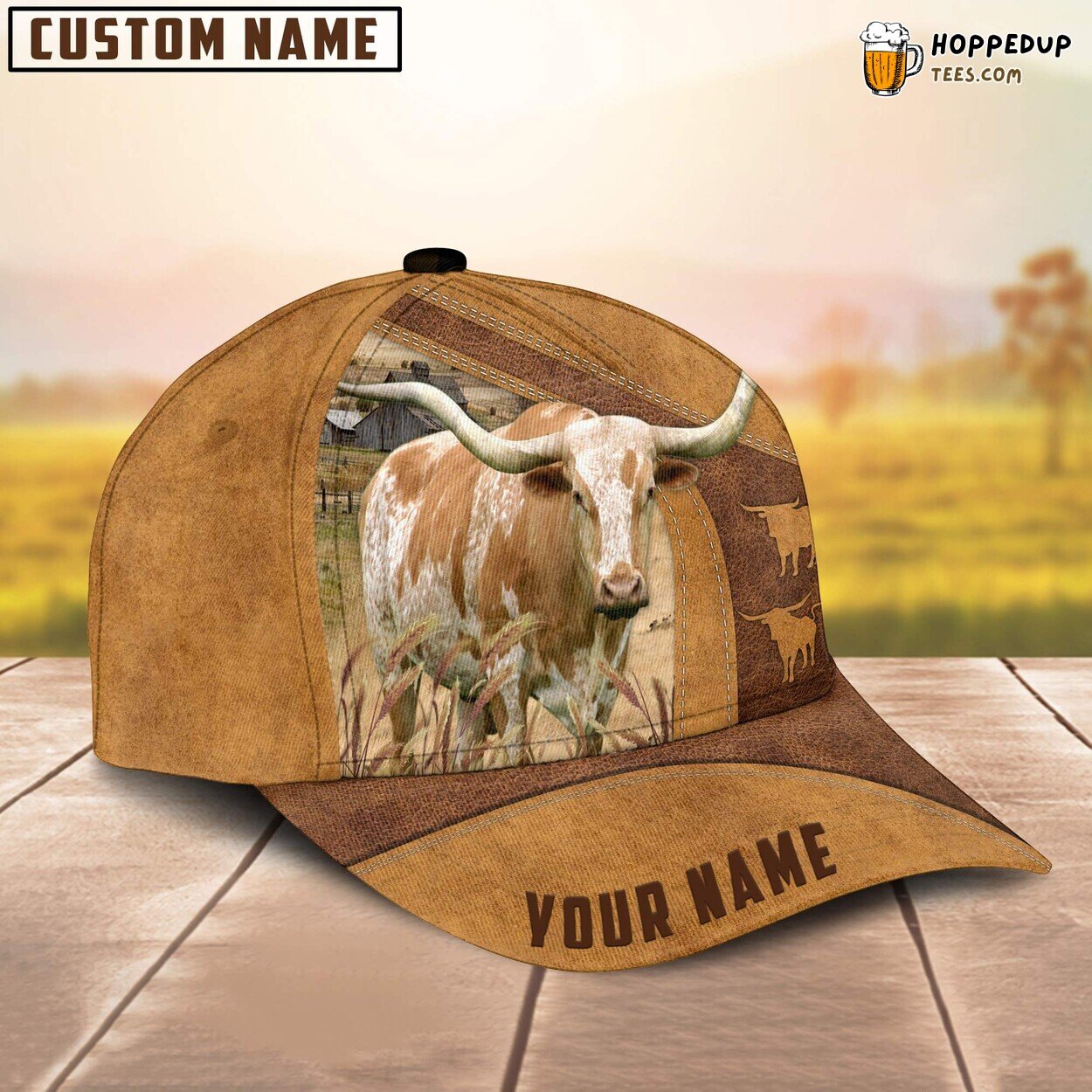 Texas Longhorn Custom Farm Baseball Cap Zealous Farmer Lover