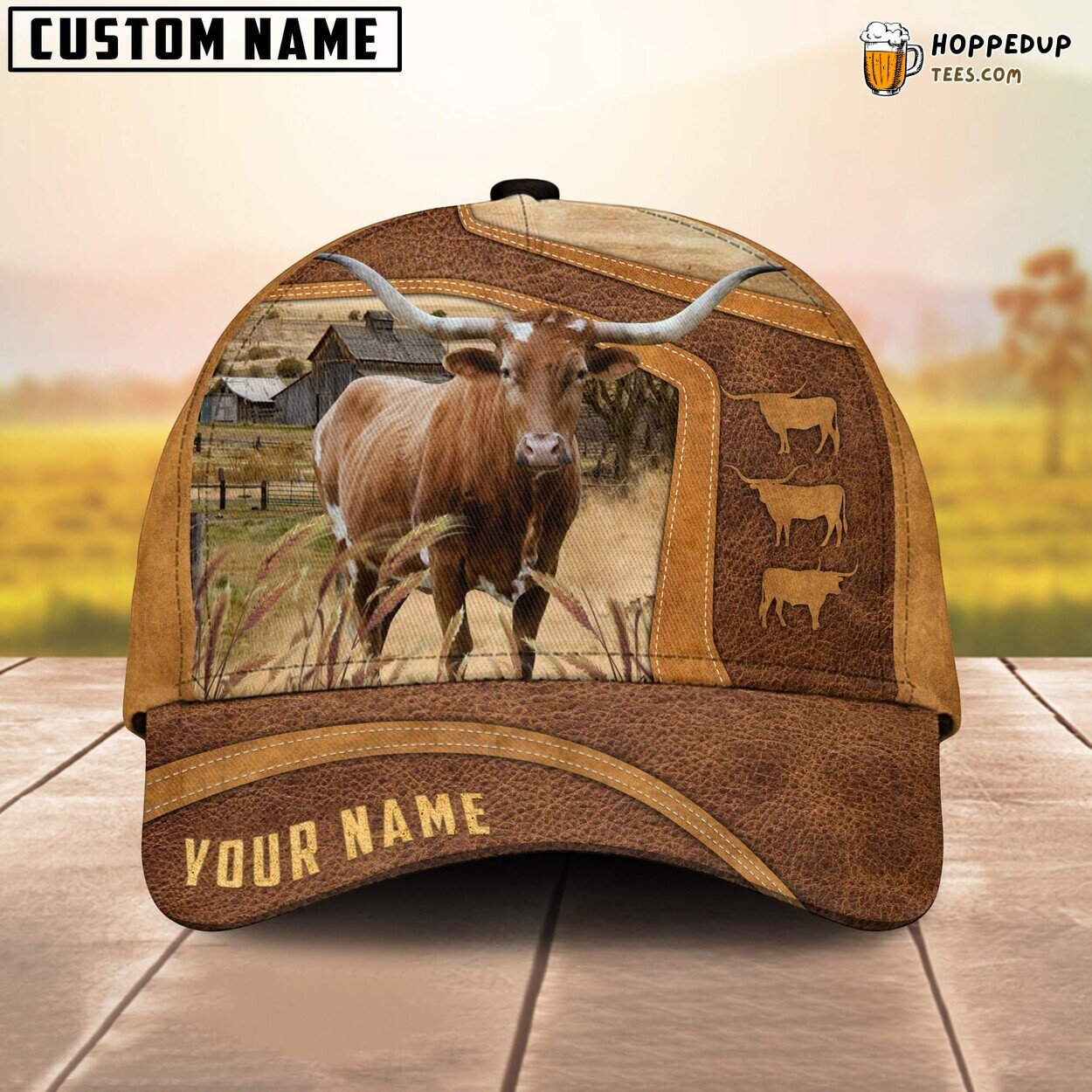 Texas Longhorn Farm Lovers Custom 3D All Over Print Baseball Cap Animal